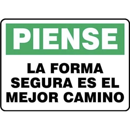 Accuform Safety Sign THINK  THE SAFE WAY IS SHMGNF999XV SHMGNF999XV